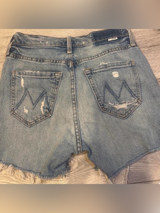 MOTHER Pants - MOTHER Light Blue Distressed Denim Shorts